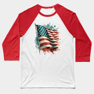 Retro Grunge American Flag Lover Gifts T-Shirt Baseball T-Shirt